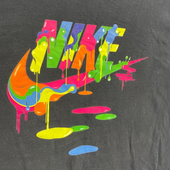 Nike 3XL Paint Drip Logo T-Shirt Vintage Fading Blemishes Unisex XXXL - Picture 2 of 8